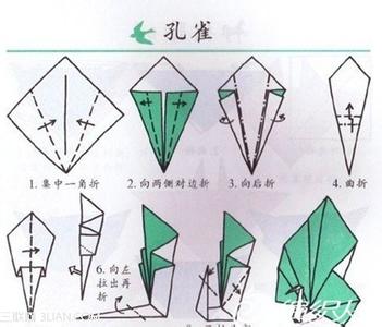 立体孔雀贺卡制作 孔雀的手工折纸方法