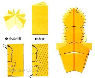 植物剪纸图案大全：仙人掌剪纸教程