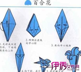 最简单百合花折法4步 百合花的折法步骤图