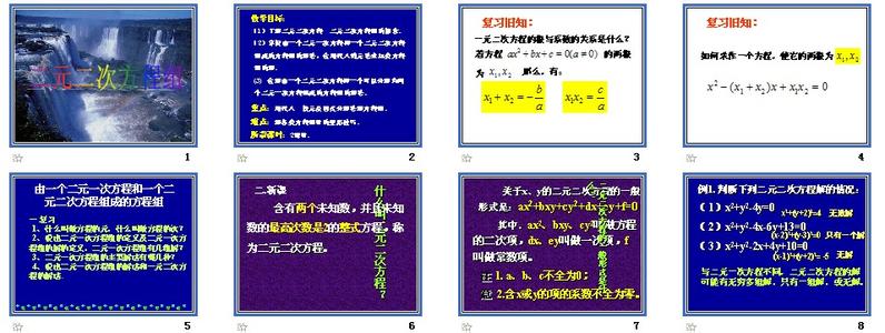 初中数学代数知识点总结：二元二次方程