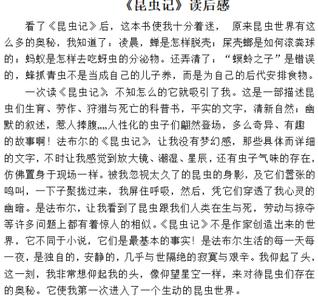 《昆虫记》读后感300字 《昆虫记》读后感