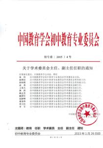 初中教育专业委员会 初中教育专业委员会工作计划