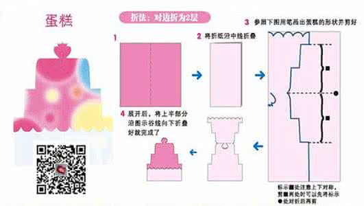 简单的窗花剪纸步骤图 蛋糕的剪纸步骤