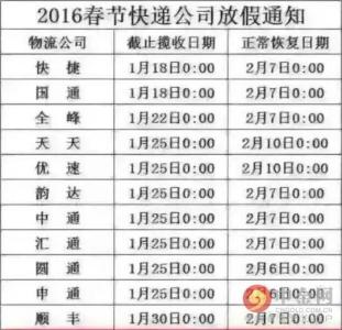 快递春节放假安排 2015春节联邦快递放假时间安排