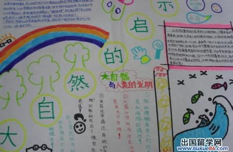 大自然手抄报四年级 小学生大自然的启示手抄报