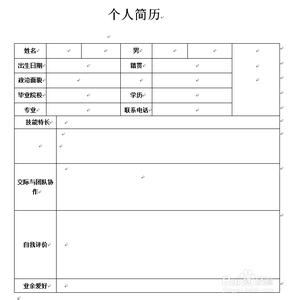 个人简历简单模板 一分钟简单个人简历模板