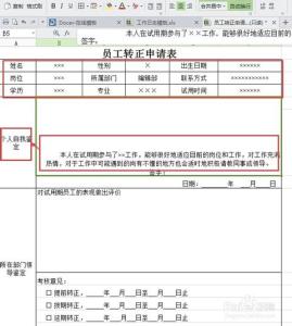 保险公司内勤转正申请 公司内勤转正申请书