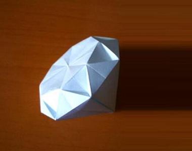 纸钻石复杂折法图解 立体钻石的折法图解