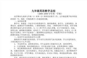 九年级英语下教学计划 九年级英语教学总结