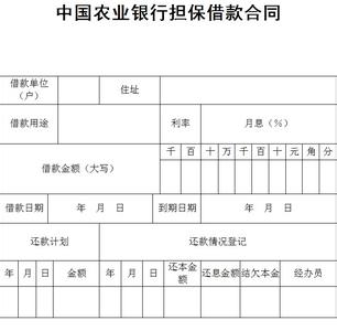 借款担保合同范本 中国农业银行保证担保借款合同范本