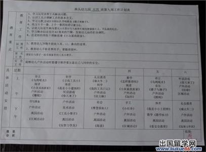 幼儿园大班上学期计划 上学期幼儿园大班教学工作计划