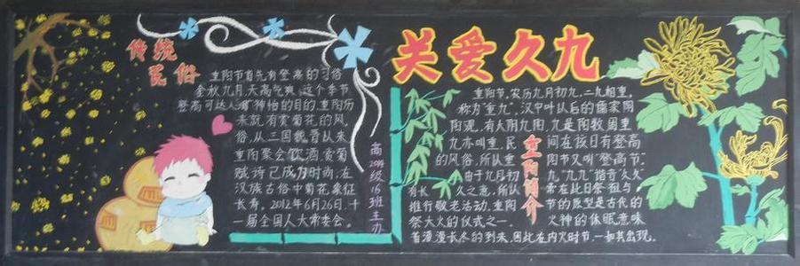 重阳节黑板报图片 九九重阳节黑板报图片