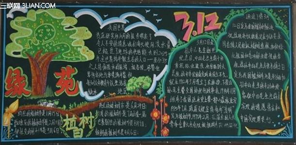 植树节黑板报图片大全 2015创意植树节黑板报图片大全