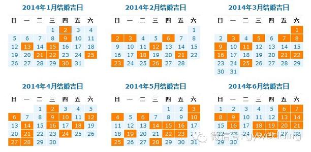 2014年10月结婚吉日 2014年4月结婚吉日