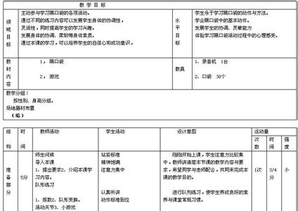 二年级下体育教学进度 二年级体育教学计划