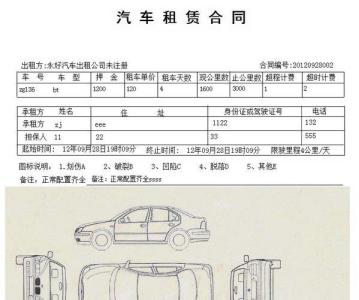 私人门面出租合同范本 私人汽车出租合同范本_私人汽车出租合同模板