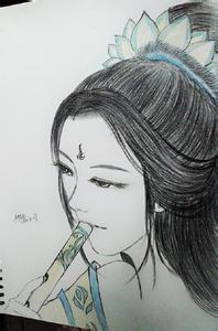 铅笔画漫画人物古装女 古装人物铅笔画的图片