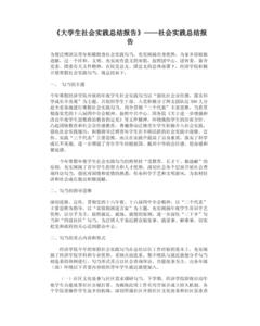 寒假社会实践报告总结 大学生社会实践报告总结