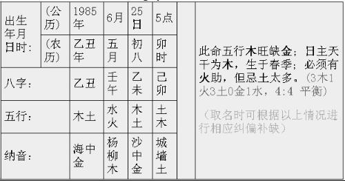 1985五行属木还是属金 1985年五行属什么