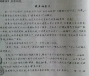 最美的名字阅解答案 最美的名字阅读答案