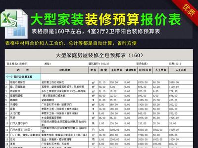装修造价预算表 装修预算表该怎么来看，如何才能降低装修总造价