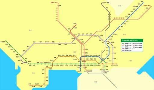 深圳地铁线路图 深圳多条地铁线路在建设中 地铁房该抢手了