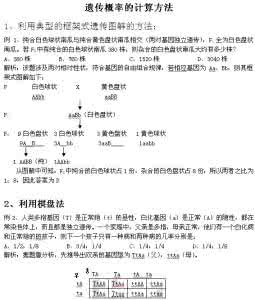 生物遗传概率计算 2017年高考生物遗传概率的计算方法