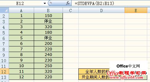 excel标准差函数 excel中标准差函数的运用方法