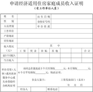 经济适用房收入证明 买经济适用房收入证明在哪开?收入证明如何开?