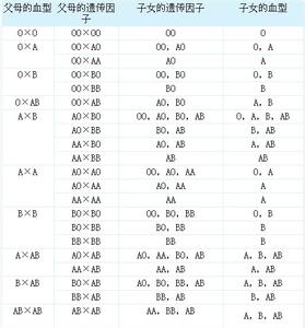 o型血跟a型血孩子血型 a和o型血出生的孩子什么血型的