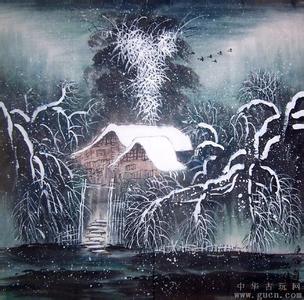 冬日雪景图片 冬日雪景中国画图片