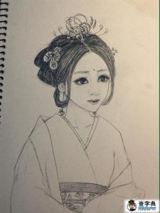 古典美女手绘铅笔画 古典美女手绘铅笔画图片