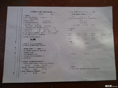 2016三年级期末考试卷 小学三年级数学期末考试试卷分析