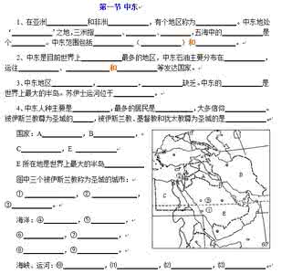 七年级地理中东知识点 七年级地理中东知识重点