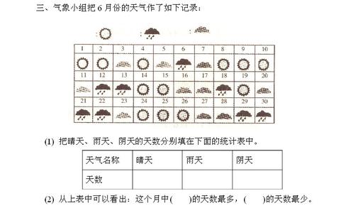 小学2年级数学数据收集整理练习题