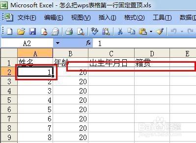 excel表格第一行固定 2010excel表格怎么固定第一行