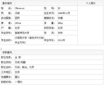 文秘求职信范文 涉外文秘专业求职简历范文