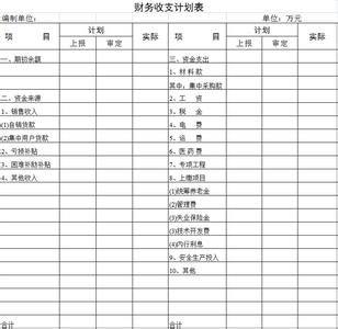 财务收支计划 学校财务收支计划