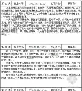 施工员实习周记