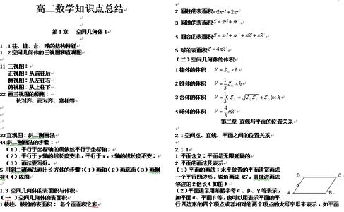 高二数学下册目录 高二数学下册知识点总结