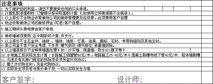 装修预算报价单 报价单装修预算清单包括哪些