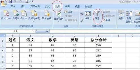 excel2007数据筛选 如何在2007版EXCEL表里筛选数据