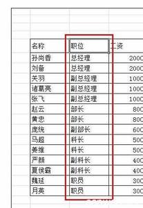 万豪酒店员工职位级别 　Excel中按职位级别排列公司员工表格内容的操作方法