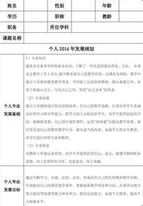 教师个人成长计划书 中小学教师个人专业发展计划书