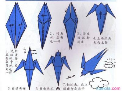 小燕子折纸步骤图解 折纸燕子图解